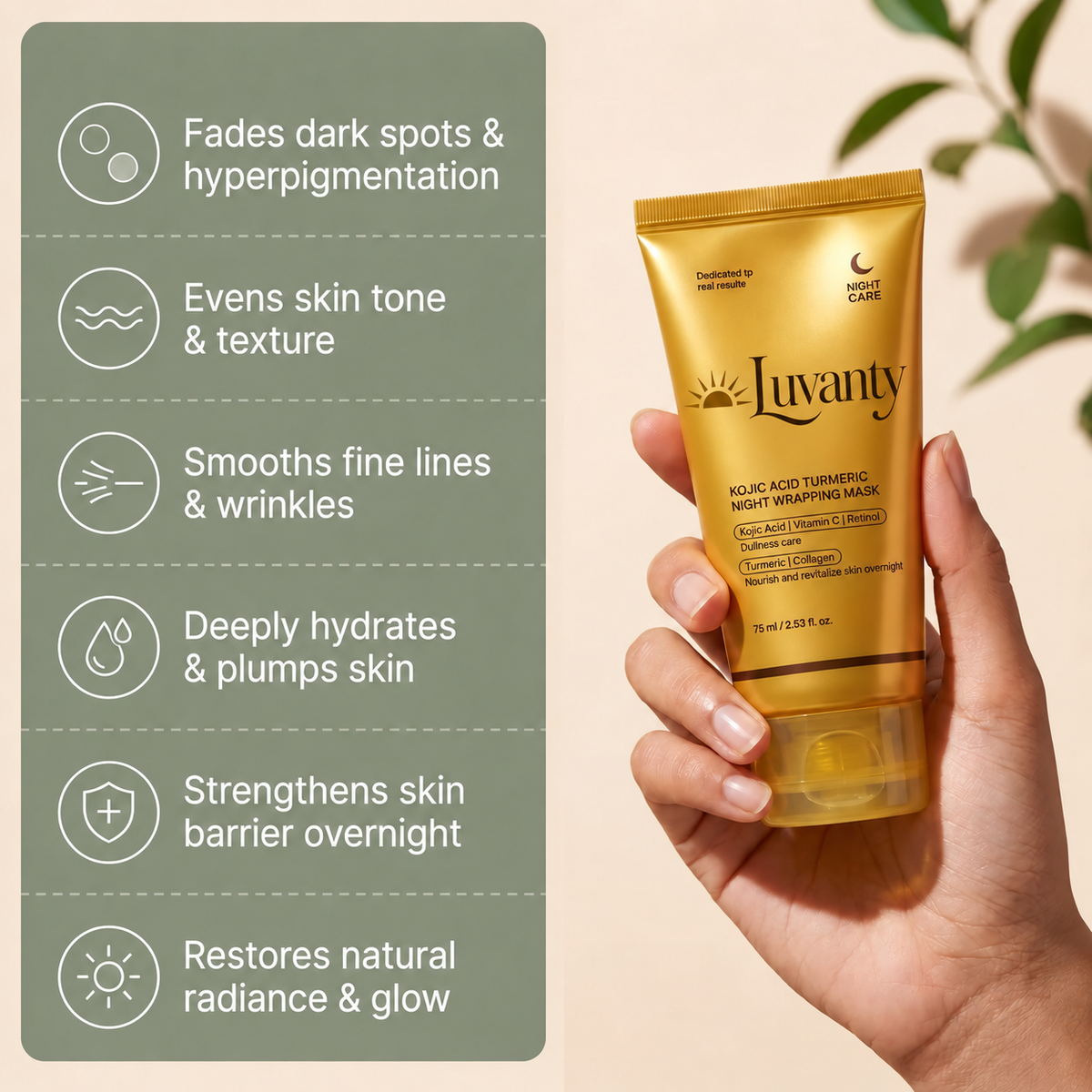 Luvanty Kojic Acid Turmeric Overnight Mask